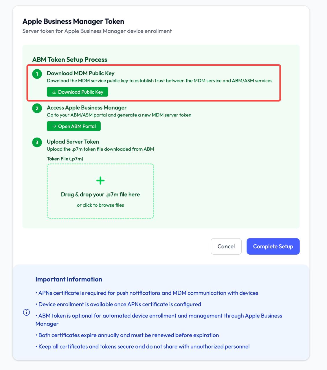 ABM Setup Step 1